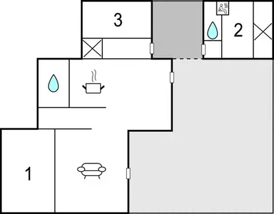 a block diagram of a house with numbers on it at Three-Bedroom Holiday Home In Fjerritslev in Fjerritslev