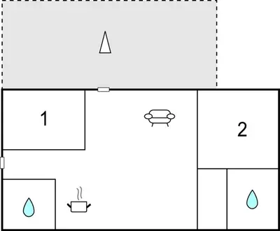 a diagram of a diagram of a house with two pots at Three-Bedroom Holiday Home In Pandrup in Pandrup