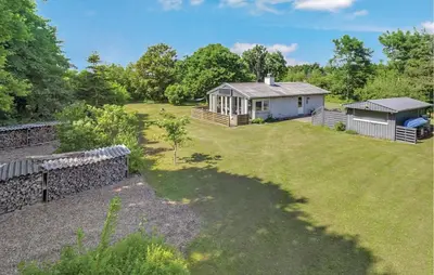 an aerial view of a yard with a house at Two-Bedroom Holiday Home In Spottrup in Spottrup