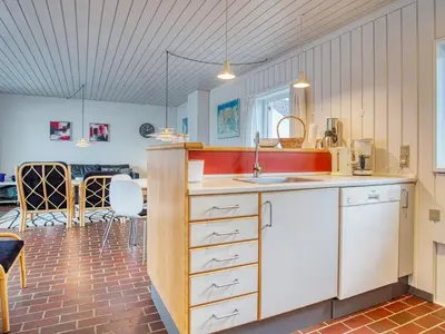 a kitchen with a sink and a counter top at Secluded Beach Retreat in Rodhus-By Traum in Pandrup