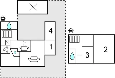 a schematic diagram of a house with four floors at Four-Bedroom Holiday Home In Thyboron in Thyborøn