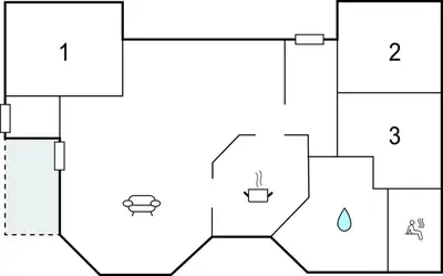 a block diagram of a building at Cozy Home In Roslev With Wifi in Roslev