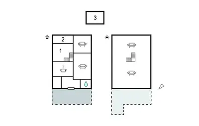 a floor plan of a house at Three-Bedroom Holiday Home In Vinderup in Vinderup