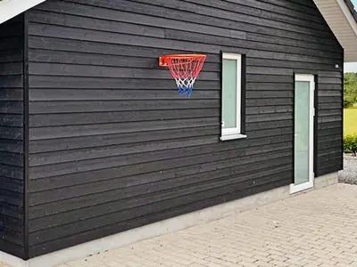 a basketball hoop on the side of a building at 15 person holiday home in Højslev in Højslev