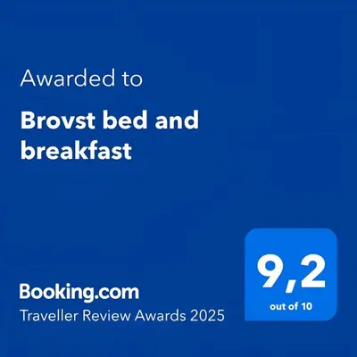 a screenshot of a phone with the text upgraded toboost bed and breakfast at Brovst bed and breakfast in Brovst