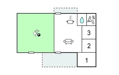 a block diagram of a bathroom at 4 Bedroom Beautiful Home In Vestervig in Vestervig
