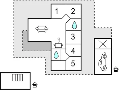 an image of a block diagram of a house at Amazing Home In Thisted With Sauna in Thisted