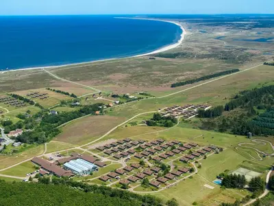 an aerial view of a resort near the beach at Seaside escape in Hanstholm in Hanstholm