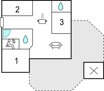 a block diagram of a house at Gorgeous Home In Harboøre With Wifi in Harboør