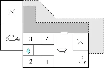 a block diagram of a coordinate grid with a car in the middle at Awesome Home In Harboøre With Kitchen in Harboør