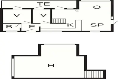 a floor plan of a house at 6 person holiday home in Roslev in Roslev