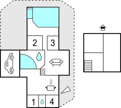 an illustration of a block diagram of a house at Lovely Home In Saltum in Saltum