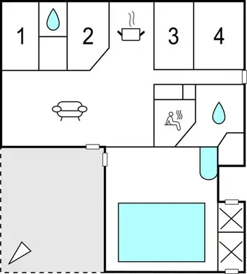 a floor plan of a house with a diagram at Nice Home In Thisted With Sauna in Thisted
