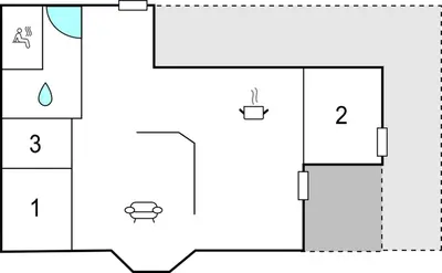 a diagram of a house with a floor plan at Holiday Home Ålbækparken Spøttrup Ii in Spottrup
