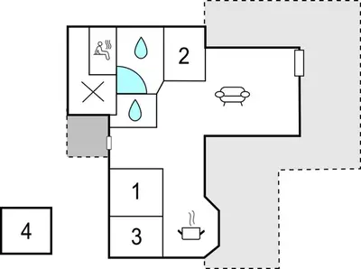 a block diagram of a house at Holiday Home Kalkstensvej in Spottrup