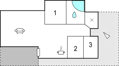 a block diagram of a house at Strandbo in Thyholm