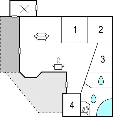 a block diagram of a house at Holiday Home Limfjordsvangen Snedsted X in Snedsted