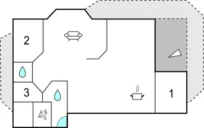 a block diagram of a house at Holiday Home Svenstibakkevej I in Frøstrup