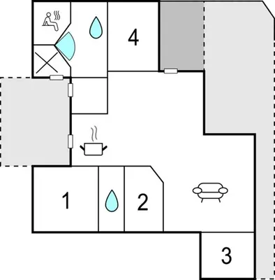 a block diagram of a house at Holiday Home Revlingestien Fjerritslev Iv in Fjerritslev