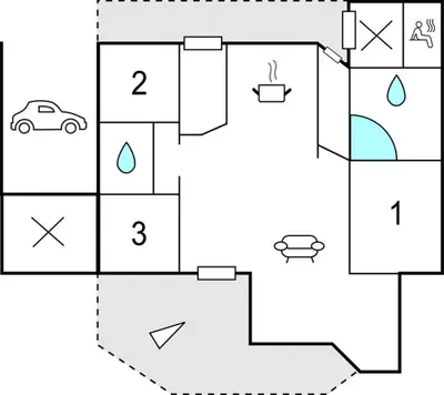 a block diagram of a house at Holiday Home Revlingestien Fjerritslev Denm in Fjerritslev