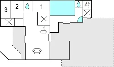 a floor plan of a house at Gorgeous Home In Frøstrup With Wifi in Frøstrup