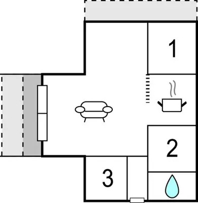 a block diagram of a house with a block diagram at Holiday Home C J Thaningsvej Fjerritslev X in Fjerritslev