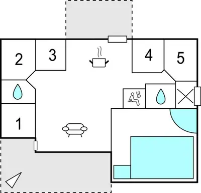 a block diagram of a house at Amazing Home In Saltum With Wifi in Saltum