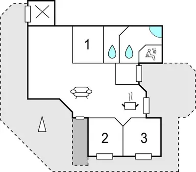 a floor plan of a house at Holiday Home Monasvej Xii in Løkken