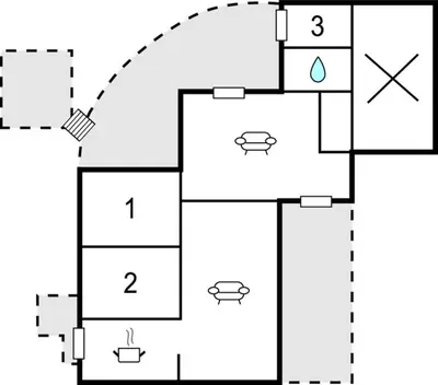 a block diagram of a building at Holiday Home Lyngvej Blokhus Iv in Blokhus