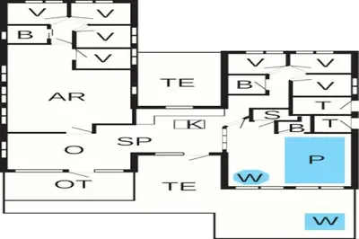 a floor plan of a house at Luxury Retreat for 18 - By Traum Ferienwohnungen in Spottrup