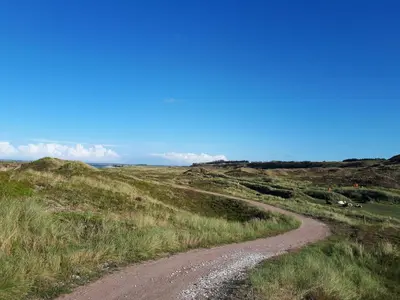 a dirt road in the middle of a field at Thisted Øst Bed & No Breakfast in Thisted