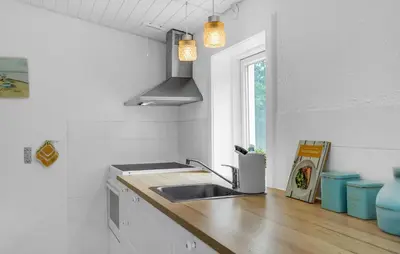 a kitchen with a sink and a window at Stunning Home In Thisted With Wifi in Thisted