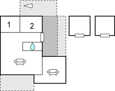 a block diagram of a house at 2 Bedroom Awesome Home In Farsø in Farsø