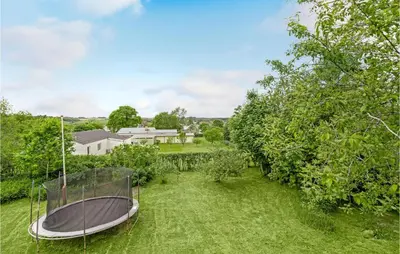 an aerial view of a garden with a gazebo at Nice Home In Løgstrup With Wifi in Løgstrup