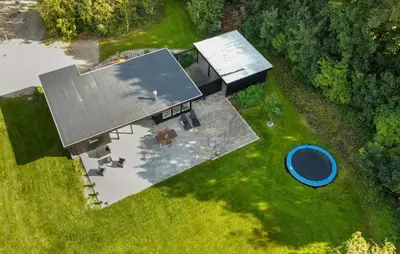 an overhead view of a large building with a frisbee at Nice Home In Roslev With Kitchen in Roslev