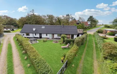 an aerial view of a house with a garden at Amazing Home In Nykøbing M With Wifi in Tæbring