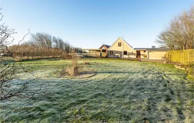 an empty yard in front of a house at Lovely Home In Hurup Thy With Wifi in Gettrup