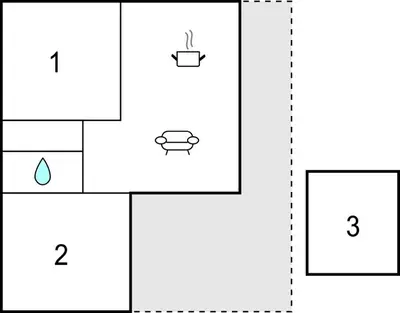a block diagram of a box with four squares at Lovely Home In Hanstholm With Wifi in Hanstholm