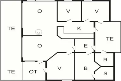 a black and white drawing of a block diagram at 7 person holiday home in Løgstør-By Traum in Løgsted