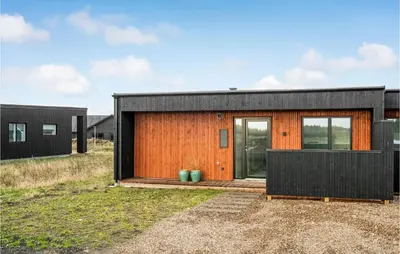 a timber clad house with a black facade at Beautiful Home In Thisted With Wifi in Thisted