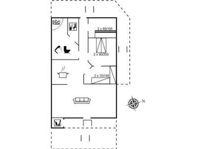 a floor plan of a house at Holiday Home Sofie - 150m from the sea by Interhome in Lemvig
