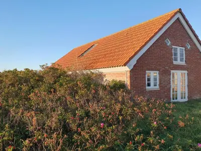 a red brick house with an orange roof at Holiday Home Answald - 250m from the sea by Interhome in Harboør