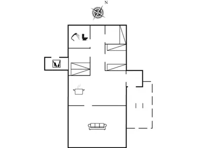 a block diagram of a building with a spider at Holiday Home Suki - 650m from the sea by Interhome in Torsted