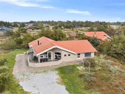 an overhead view of a house with an orange roof at Holiday Home Zoya - 900m from the sea by Interhome in Torsted