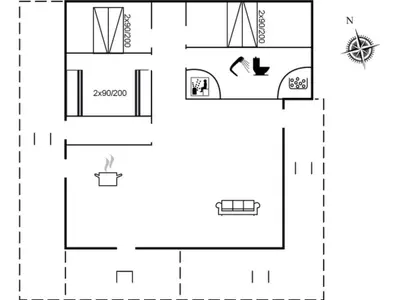 a floor plan of a small house at Holiday Home Annemia - 200m from the sea by Interhome in Torsted