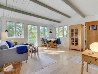 a living room with a couch and a table at Holiday Home Pilvi - from the sea by Interhome in Torsted
