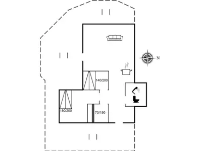 a floor plan of a house at Holiday Home Adisl - 350m from the sea by Interhome in Torsted