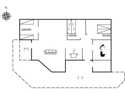 a floor plan of a room with a diagram at Holiday Home Abel - 350m from the sea by Interhome in Løkken
