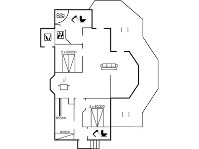 a floor plan of a house at Holiday Home Kasperi - 250m from the sea by Interhome in Løkken