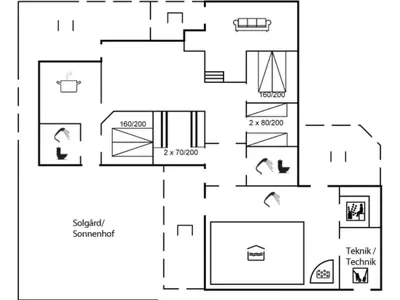 a floor plan of a house at Holiday Home Anne - 100m from the sea by Interhome in Løkken